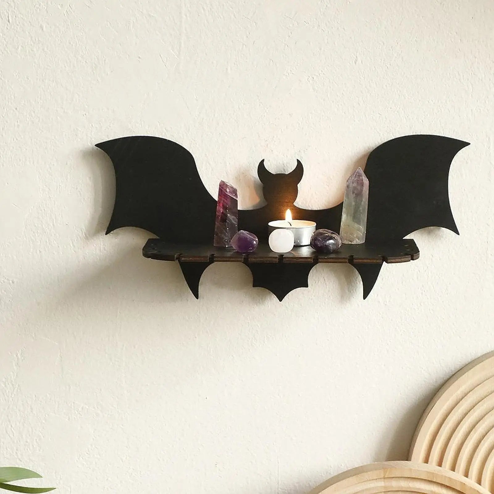 Halloween Bat Shelf Home Decoration Wall Decor for Office Kitchen Bedroom