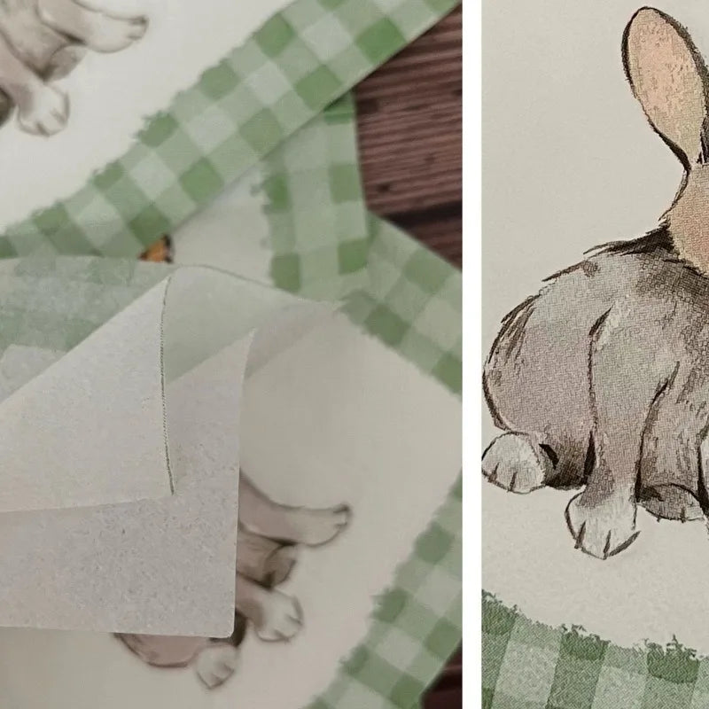 20pcs/Pac 2-Ply 25*25cm Easter Bunny Printed Party Napkins Green Plaid Handmade Butterfly Bone Bart Paper Placemats