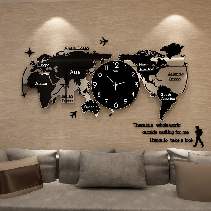 New Hot Unique Acrylic Wall Clock 3D DIY Large Wall Hanging Clock with Stickers Home Decorations