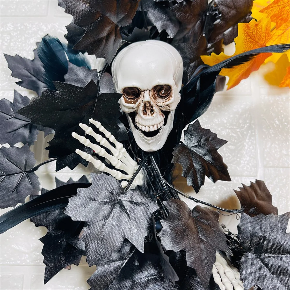 halloween wreaths for front door skull halloween wreath with halloween decorations-limlightdecor