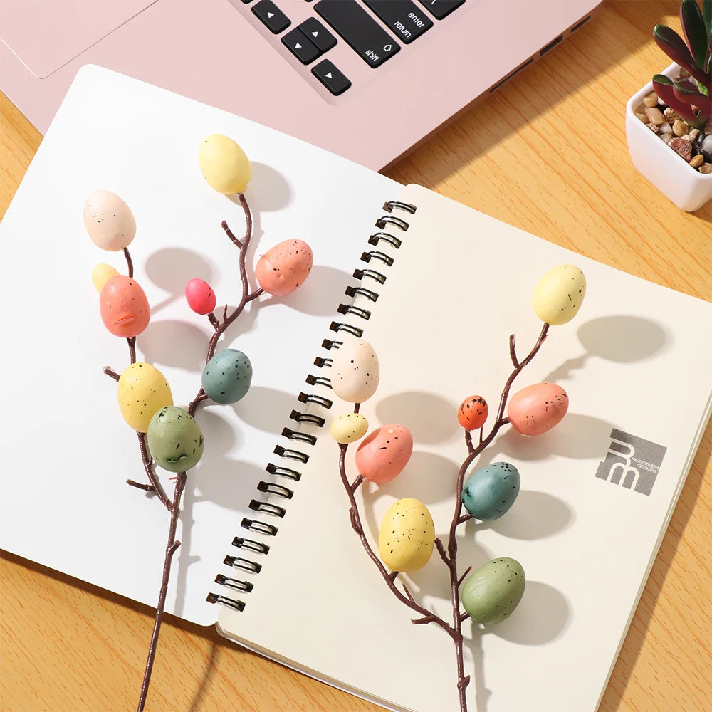 1Pc Easter Eggs Tree Happy Easter Decorations Painted Bird Pigeon Eggs DIY Craft Kids Gift Favor Home Decor Easter Party