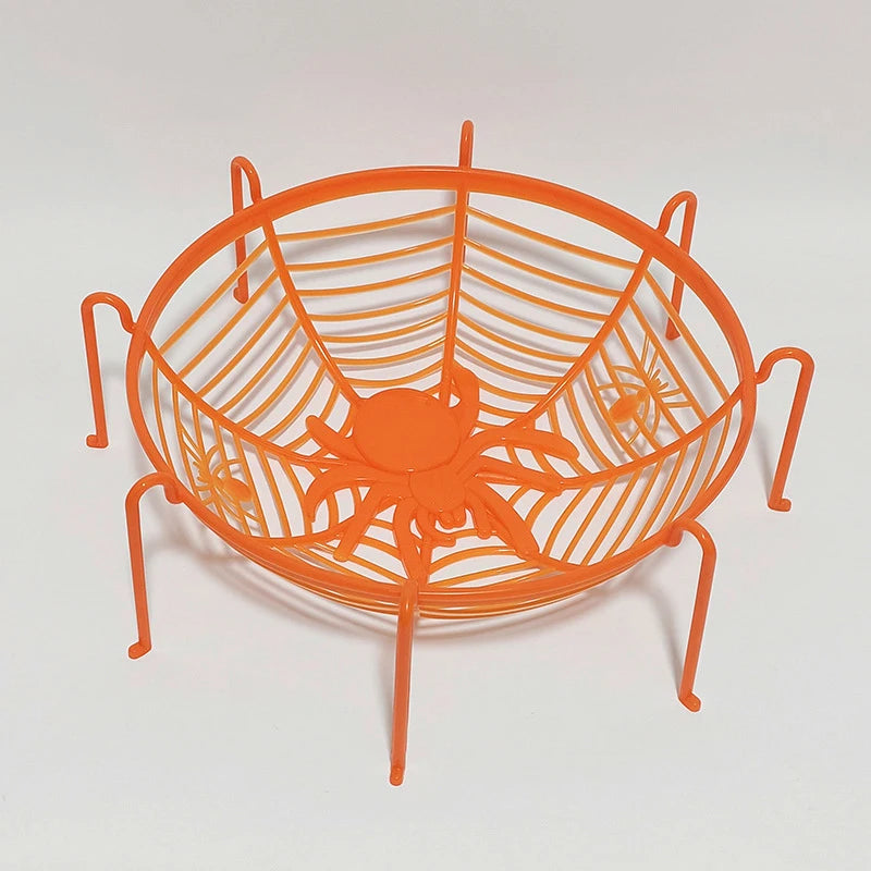 halloween candy basket black orange spider web-limlightdecor