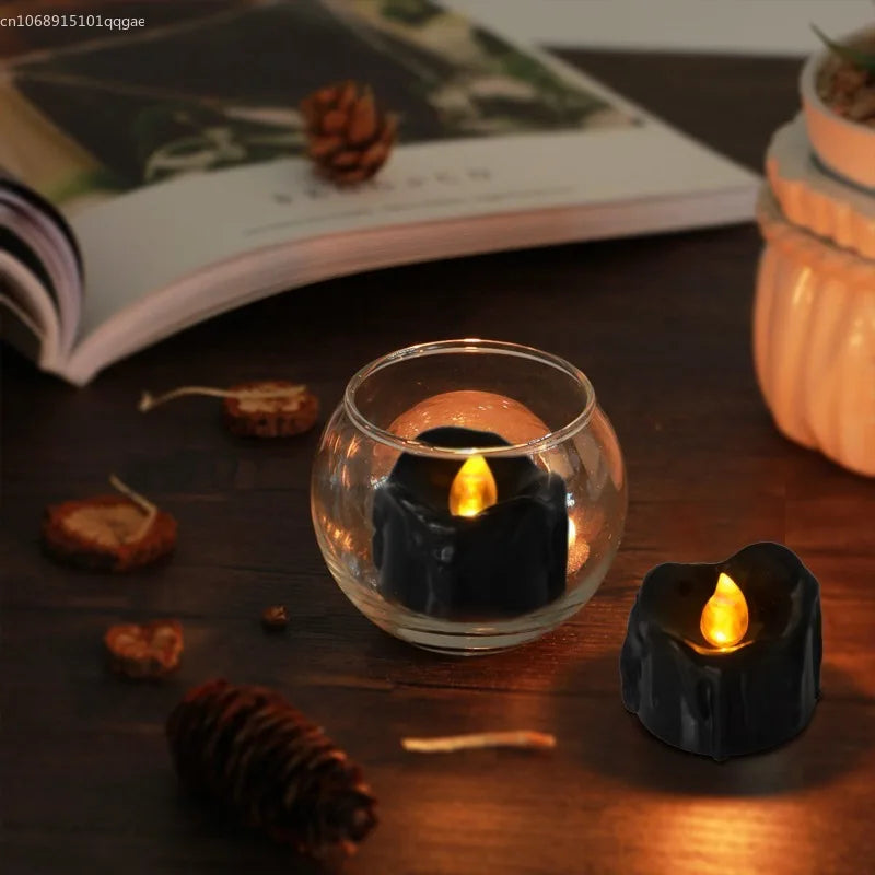 led electronic black candle lighting decoration halloweem-limlightdecor