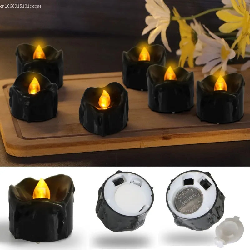 led electronic black candle lighting decoration halloweem-limlightdecor