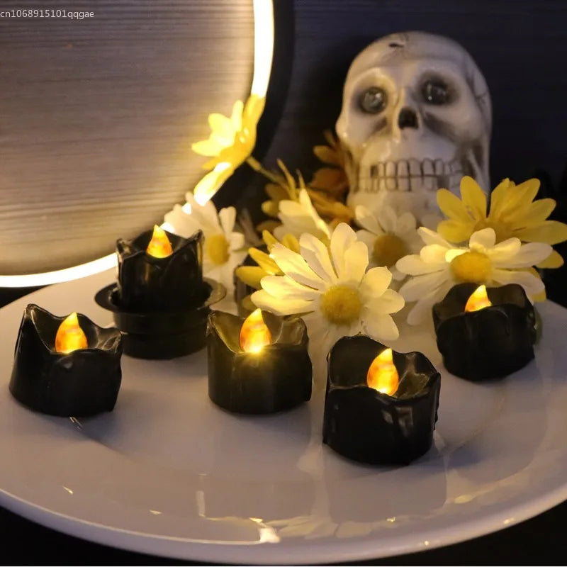 led electronic black candle lighting decoration halloweem-limlightdecor