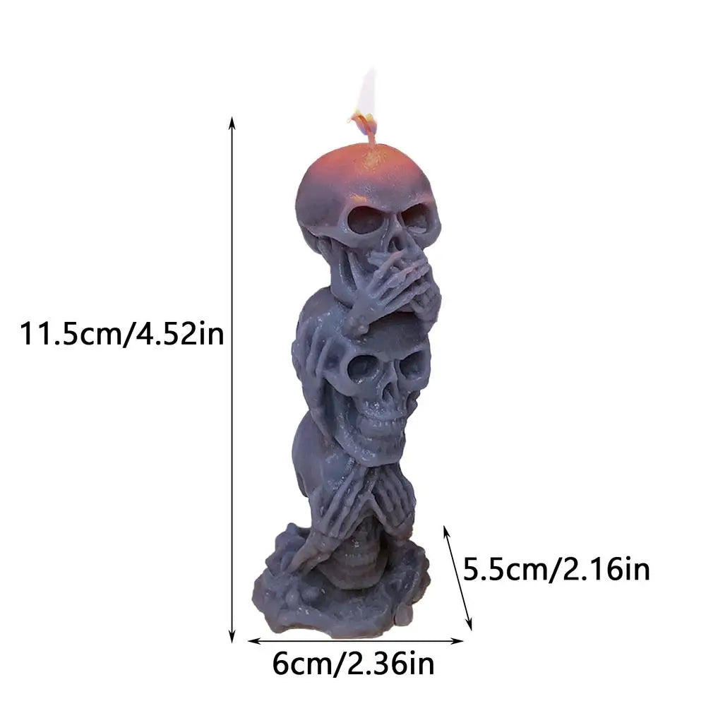 three skull candles halloween-limlightdecor