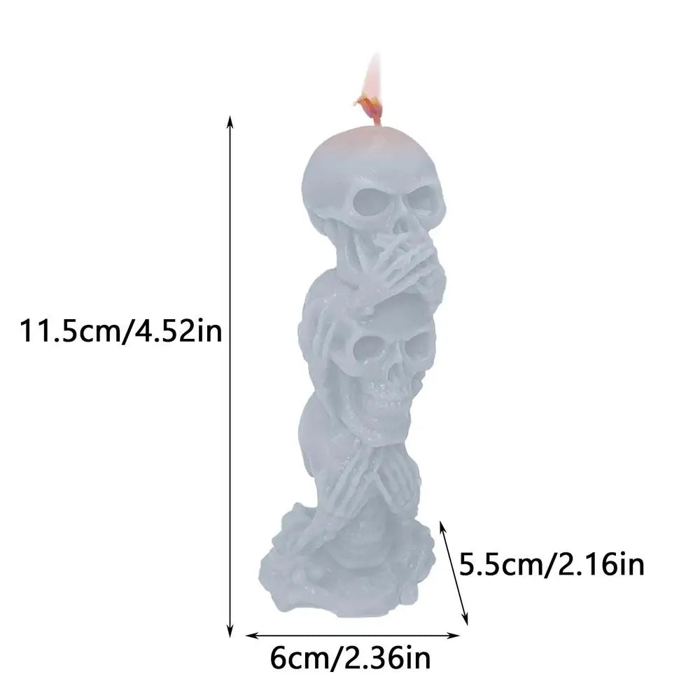 three skull candles halloween-limlightdecor