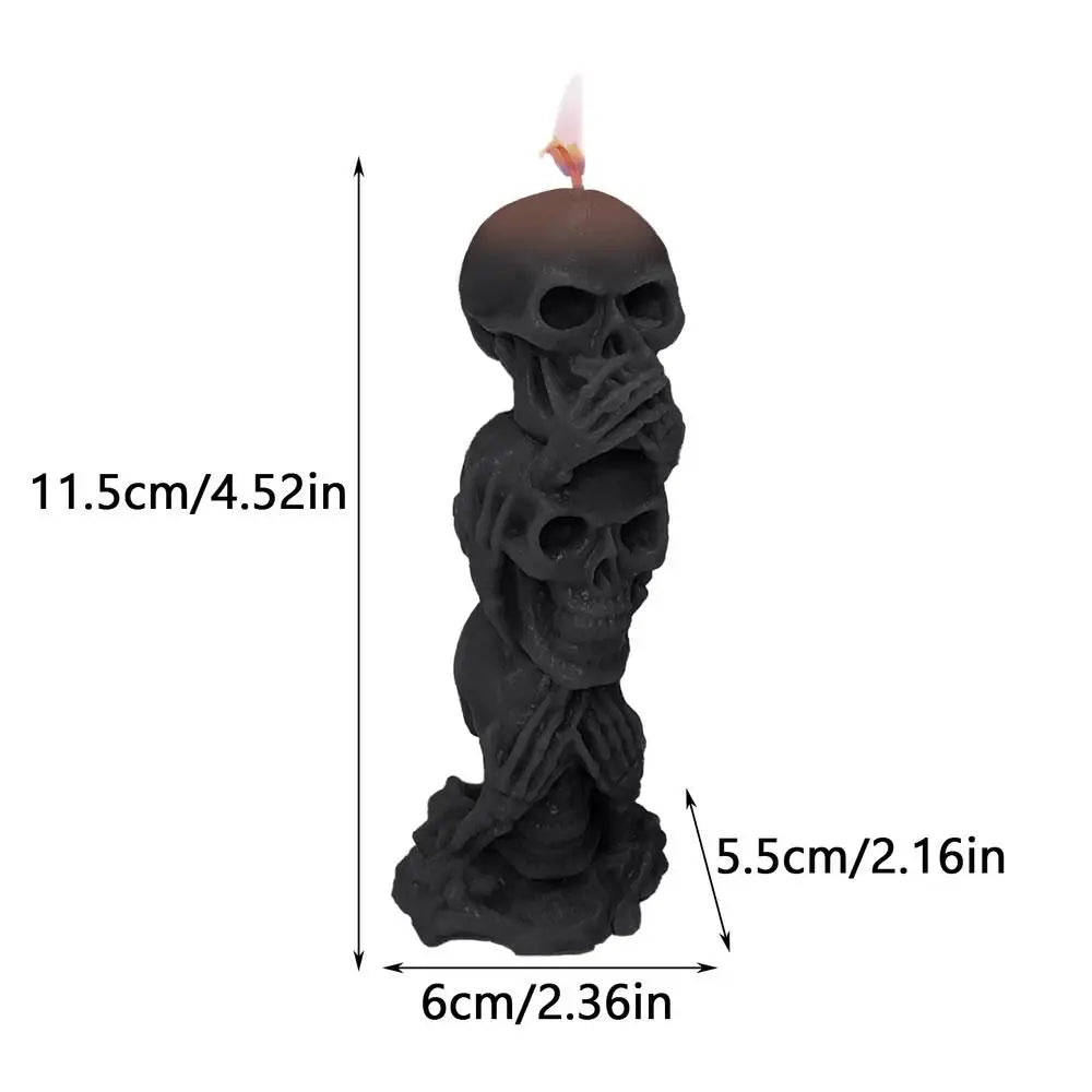 three skull candles halloween-limlightdecor